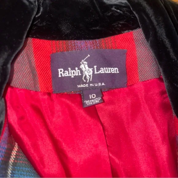 Ralph Lauren vintage 80s rare Tartan blazer size 10 - Picture 9 of 16